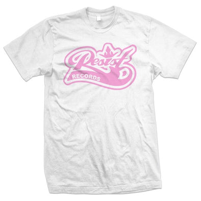Resist "Logo" Pink on White T Shirt