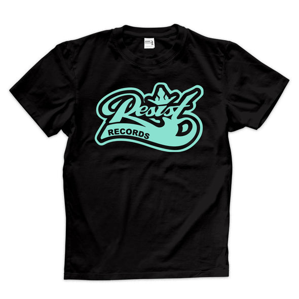 Resist "Logo" Mint On Black T Shirt