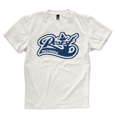 Resist "Logo" Blue On Natural T Shirt