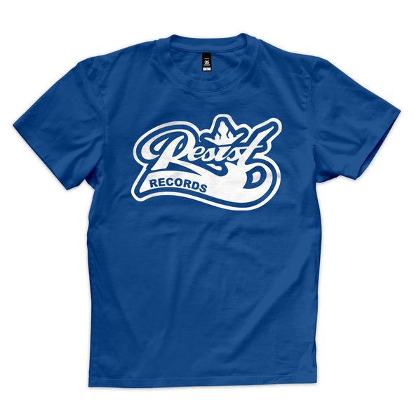 Resist "Logo" White On Royal T Shirt