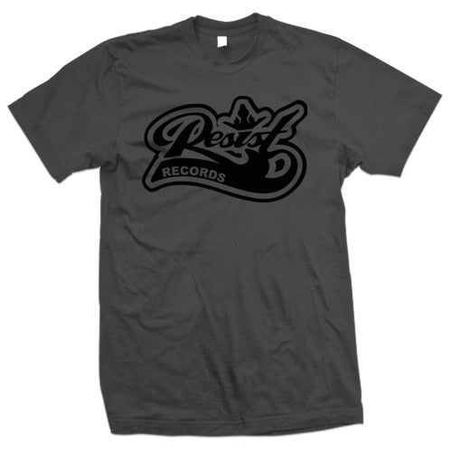 Resist "Logo" Black on Charcoal T Shirt