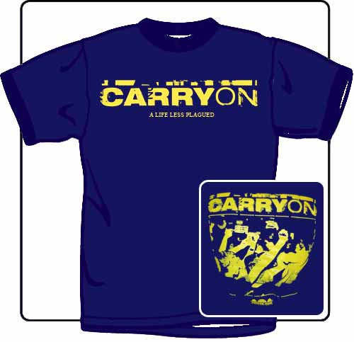 Carry On A Life Less Plagued T Shirt Large