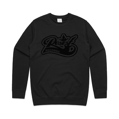 Resist "Logo" Black on Black Crew Sweatshirt