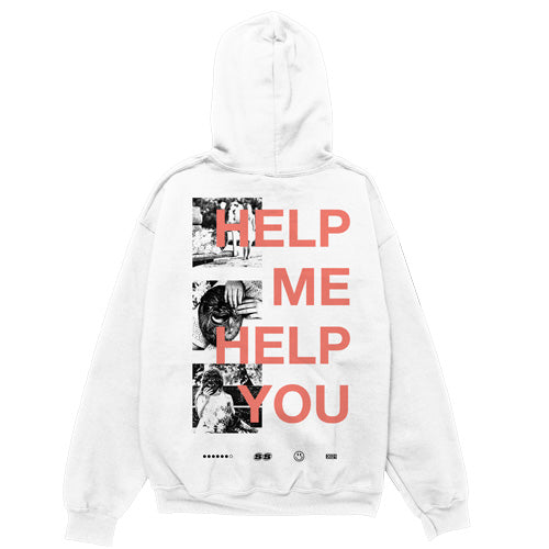 Stepson "Help Me, Help You White" Hooded Sweatshirt
