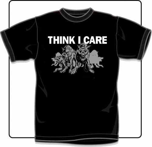 Think I Care Wolves T Shirt Small